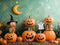 Kate Halloween Citrouilles Épouvantail Fantôme Toile de fond conçue par Patty Robert - Kate Backdrop FR