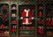 Kate Manteau Rouge Père Noël Armoire Vert Toile de fond conçue par Patty Robert - Kate Backdrop FR