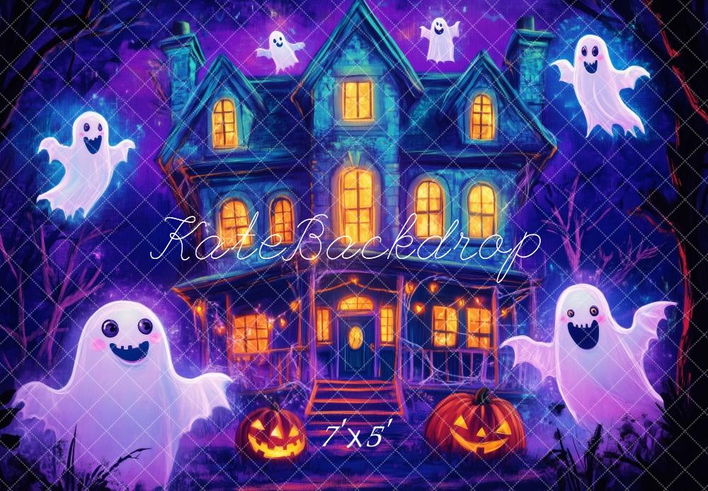 Kate Halloween Fantôme Maison hantée Toile de fond conçue par Patty Robert - Kate Backdrop FR