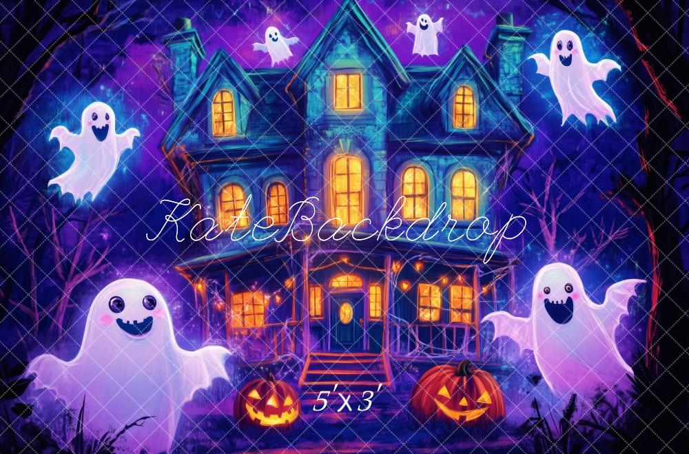 Kate Halloween Fantôme Maison hantée Toile de fond conçue par Patty Robert - Kate Backdrop FR