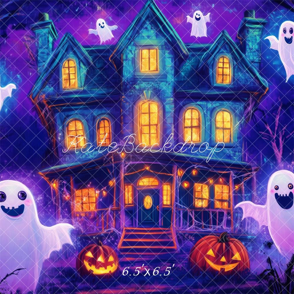 Kate Halloween Fantôme Maison hantée Toile de fond conçue par Patty Robert - Kate Backdrop FR