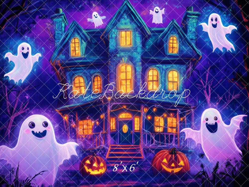Kate Halloween Fantôme Maison hantée Toile de fond conçue par Patty Robert - Kate Backdrop FR