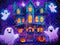 Kate Halloween Fantôme Maison hantée Toile de fond conçue par Patty Robert - Kate Backdrop FR
