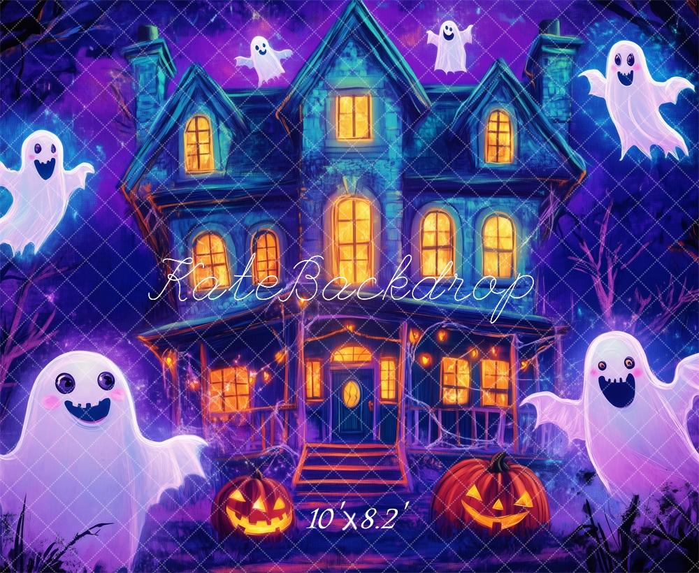 Kate Halloween Fantôme Maison hantée Toile de fond conçue par Patty Robert - Kate Backdrop FR
