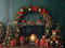 Kate Sapin de Noël Cheminée Ours en peluche Toile de fond conçue par Emetselch - Kate Backdrop FR