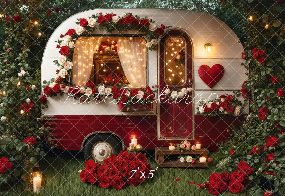 Kate Saint Valentin Fleur Camping-car Romantique Toile de fond conçue par Emetselch - Kate Backdrop FR