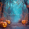 Kate Halloween Citrouille Lanternes Forêt Chemin Toile de fond conçue par Emetselch - Kate Backdrop FR