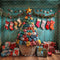 Kate Sapin de Noël Coloré Chaussettes Cadeaux Toile de fond conçue par Laura Bybee - Kate Backdrop FR