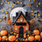 Kate Halloween Étoiles Maison hantée Citrouilles Toile de fond conçue par Emetselch - Kate Backdrop FR