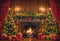 Kate Sapin de Noël Cheminée Brun Rétro Lumière Toile de fond conçue par Emetselch - Kate Backdrop FR