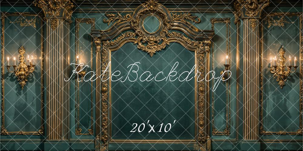 Kate Vert Mur Vintage Orné Classique Toile de fond conçue par Emetselch - Kate Backdrop FR