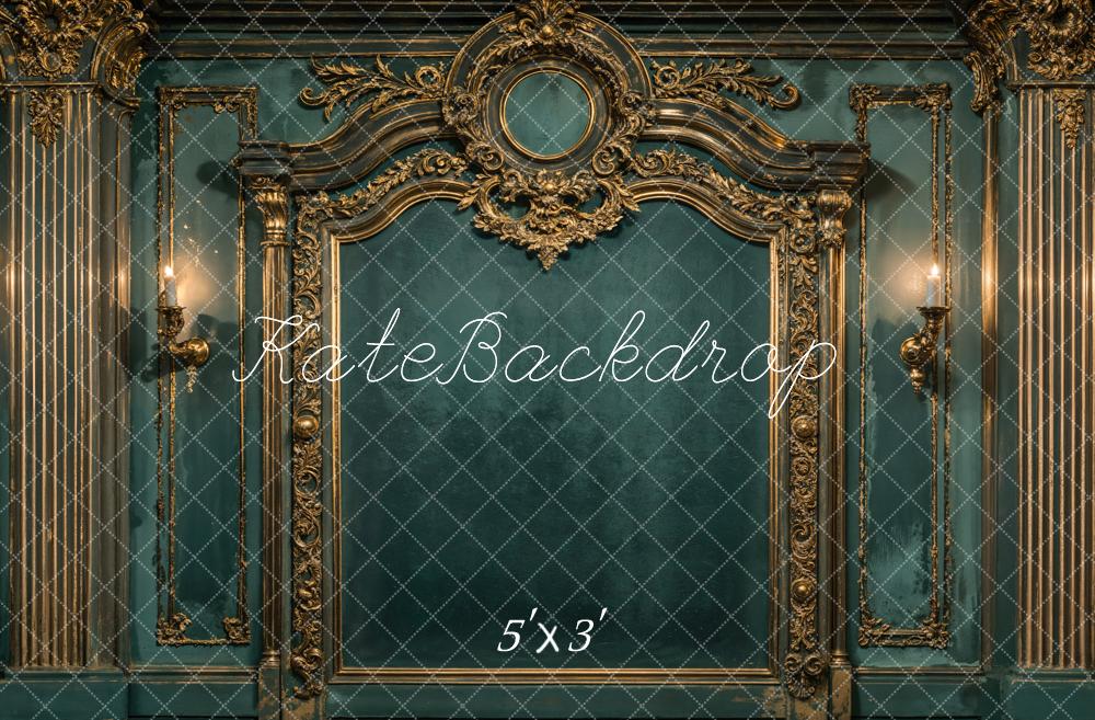 Kate Vert Mur Vintage Orné Classique Toile de fond conçue par Emetselch - Kate Backdrop FR