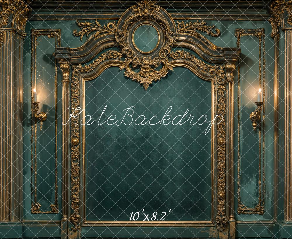 Kate Vert Mur Vintage Orné Classique Toile de fond conçue par Emetselch - Kate Backdrop FR