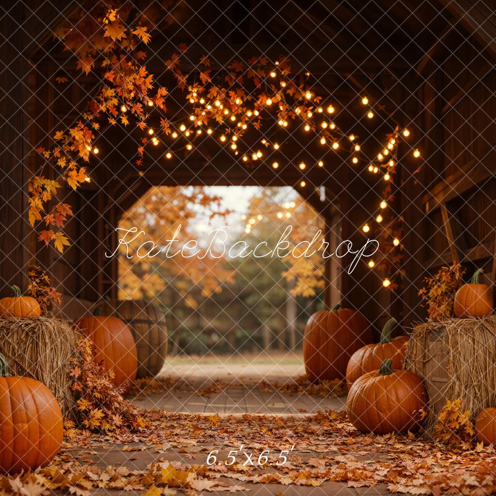 Kate Automne Citrouille Grange Lumière Toile de fond conçue par Emetselch