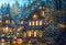 Kate Halloween Citrouille Forêt Maison Toile de fond conçue par Emetselch - Kate Backdrop FR