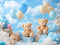Kate Ciel bleu Ours en peluche Ballons Nuage Toile de fond conçue par Emetselch - Kate Backdrop FR