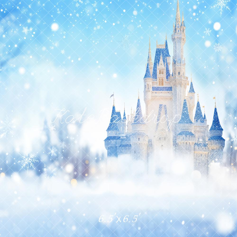 Kate Hiver Neige Château Bokeh Toile de fond conçue par Emetselch - Kate Backdrop FR