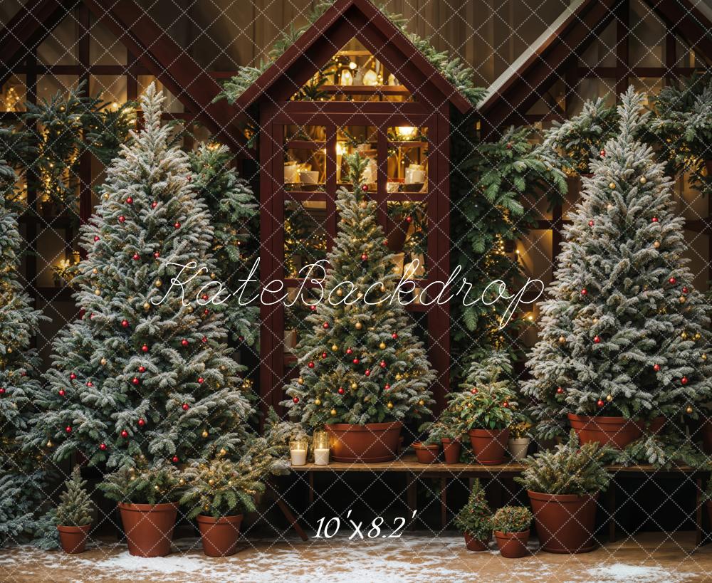 Kate Arbres de Noël Lumières Extérieur Toile de fond conçue par Emetselch - Kate Backdrop FR