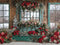 Kate Noël Fleurs Bleu Fenêtre Hiver Toile de fond conçue par Laura Bybee - Kate Backdrop FR