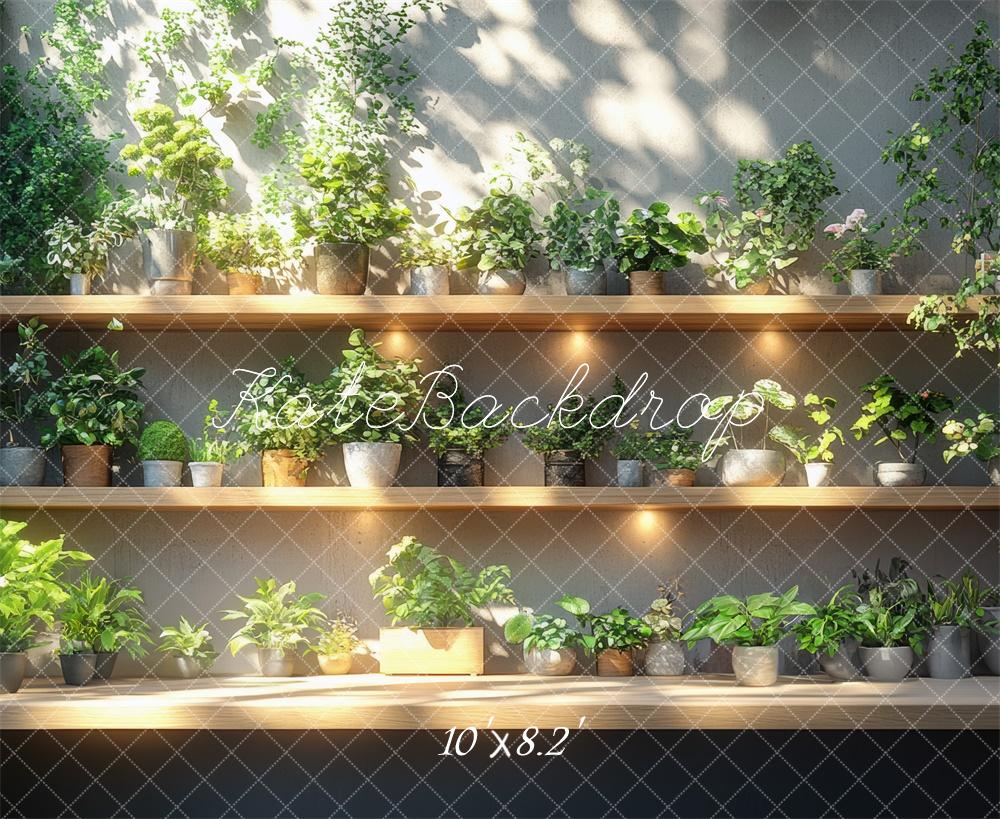 Kate Verdure Étagères à plantes Soleil Toile de fond conçue par Mini MakeBelieve - Kate Backdrop FR