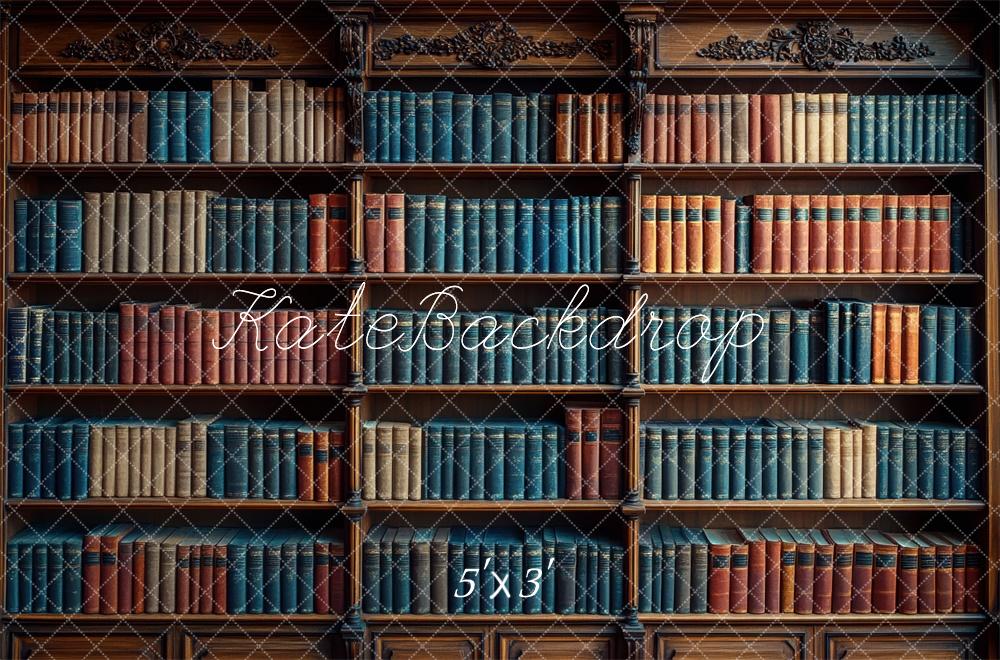 Kate Bibliothèque Vintage Étagère à livres Toile de fond conçue par Mini MakeBelieve - Kate Backdrop FR