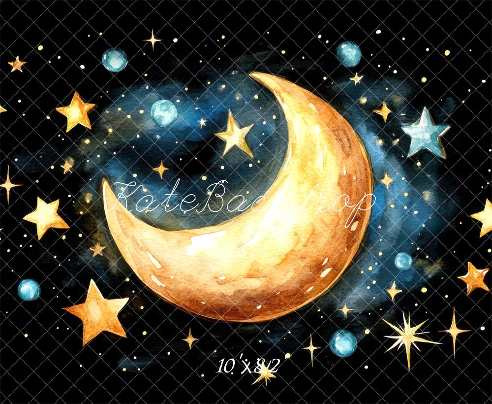 Kate Lune Étoiles Nuit Ciel Toile de fond conçue par Mini MakeBelieve - Kate Backdrop FR