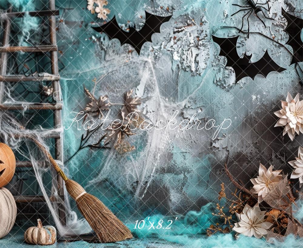 Kate Halloween Effrayant Citrouille Chauve-souris Toile de fond conçue par Mini MakeBelieve - Kate Backdrop FR