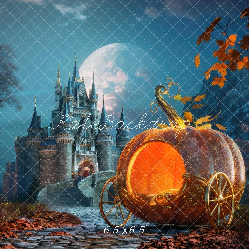 Kate Halloween Château Carrosse de citrouille Toile de fond conçue par Mini MakeBelieve - Kate Backdrop FR