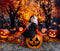 Kate Halloween Citrouille Lumières Chemin Toile de fond conçue par Mini MakeBelieve - Kate Backdrop FR