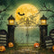 Kate Halloween Lune Grille Citrouilles Toile de fond conçue par Emetselch - Kate Backdrop FR