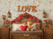 Kate Saint Valentin Fleurs Ours en peluche Lit Toile de fond conçue par Emetselch - Kate Backdrop FR