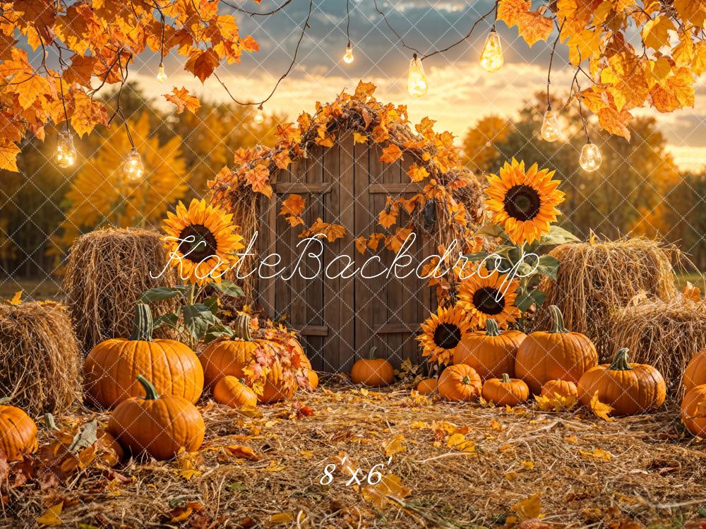 Kate Automne Citrouille Tournesol Grange Toile de fond conçue par Emetselch - Kate Backdrop FR