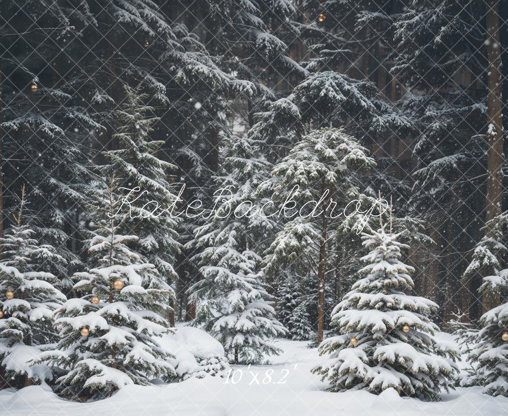 Kate Neige Forêt de pins Hiver Toile de fond conçue par Emetselch - Kate Backdrop FR