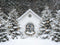 Kate Noël Neige Cabane Forêt Toile de fond conçue par Emetselch - Kate Backdrop FR