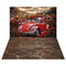 Kate Saint Valentin Vintage Voiture Rouge Roses Toile de fond+Rustique Brun Sol en pierre Toile de fond - Kate Backdrop FR
