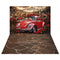 Kate Saint Valentin Vintage Voiture Rouge Roses Toile de fond+Rustique Brun Sol en pierre Toile de fond - Kate Backdrop FR