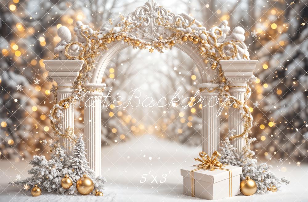 Kate Noël Neige Pays des merveilles Rétro Arche Toile de fond conçue par Emetselch - Kate Backdrop FR