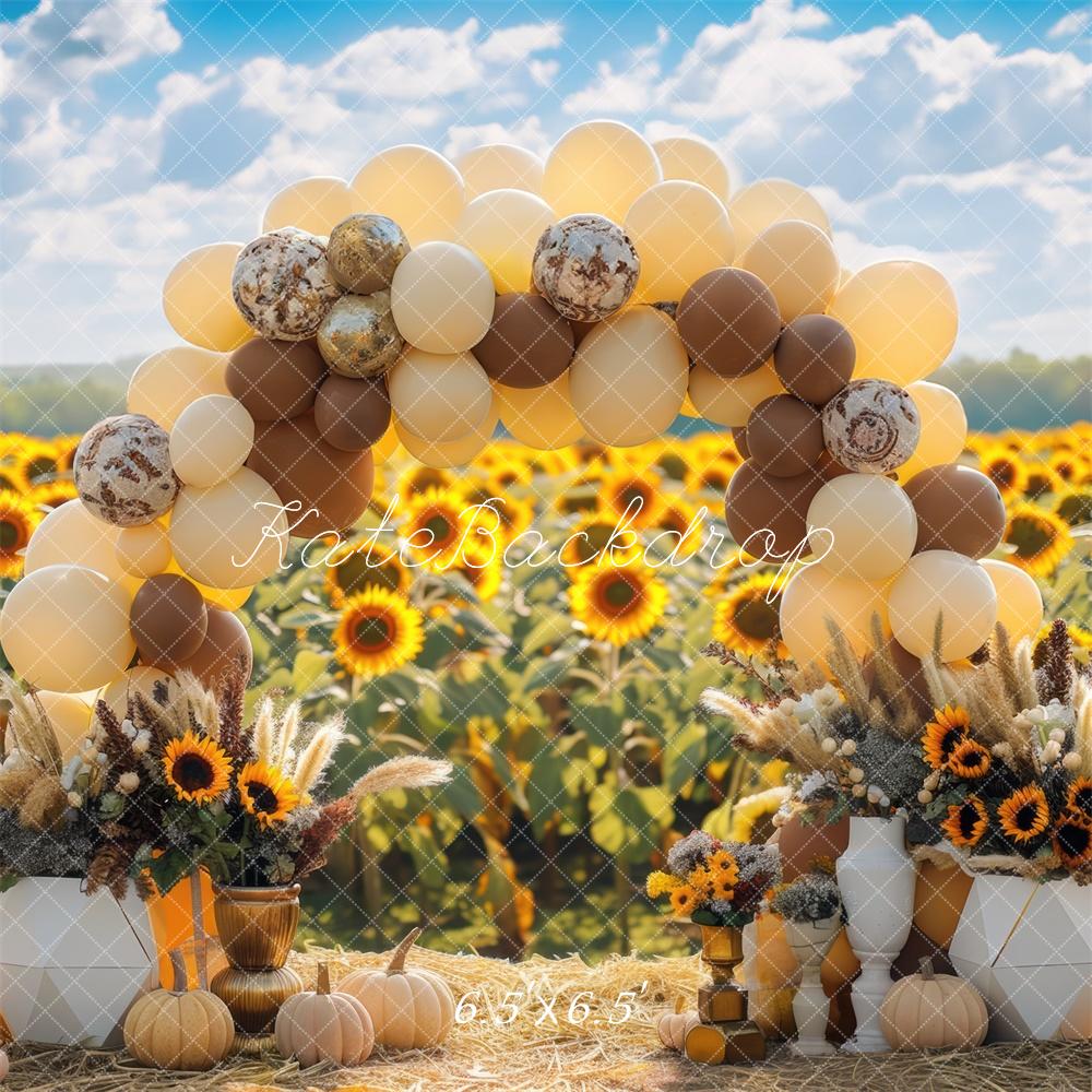 Kate Automne Ballon Arche Tournesols Toile de fond conçue par Mini MakeBelieve - Kate Backdrop FR
