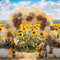 Kate Automne Ballon Arche Tournesols Toile de fond conçue par Mini MakeBelieve - Kate Backdrop FR