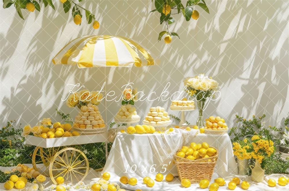 Kate Soleil Chariot de citron Jaune Toile de fond conçue par Mini MakeBelieve - Kate Backdrop FR