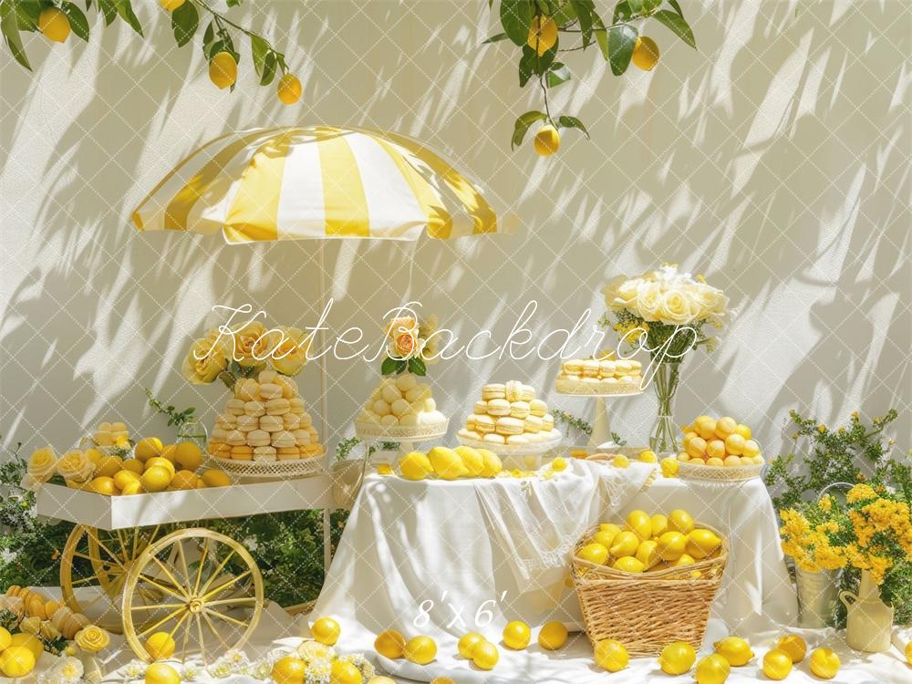 Kate Soleil Chariot de citron Jaune Toile de fond conçue par Mini MakeBelieve - Kate Backdrop FR