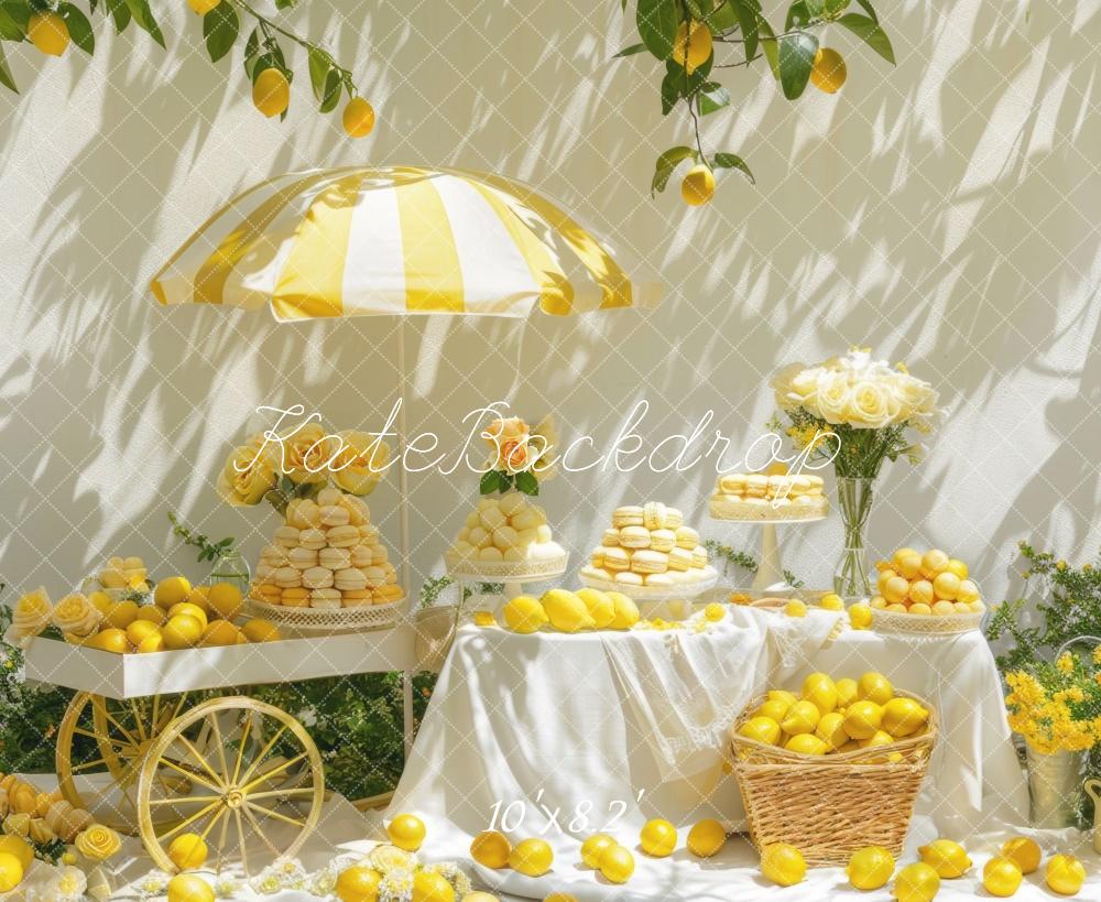 Kate Soleil Chariot de citron Jaune Toile de fond conçue par Mini MakeBelieve - Kate Backdrop FR