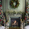 Kate Sapin de Noël Cheminée Rétro Vert Toile de fond conçue par Mandy Ringe - Kate Backdrop FR
