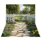 Kate Printemps Jardin Chemin Clôture blanche Toile de fond+Pierre Allée Floral Sol Toile de fond - Kate Backdrop FR