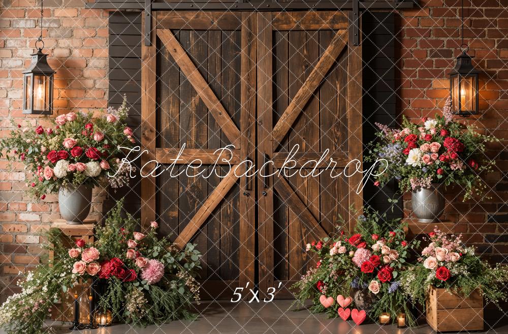 Kate Printemps Rustique Porte en bois Floral Toile de fond conçue par Emetselch - Kate Backdrop FR