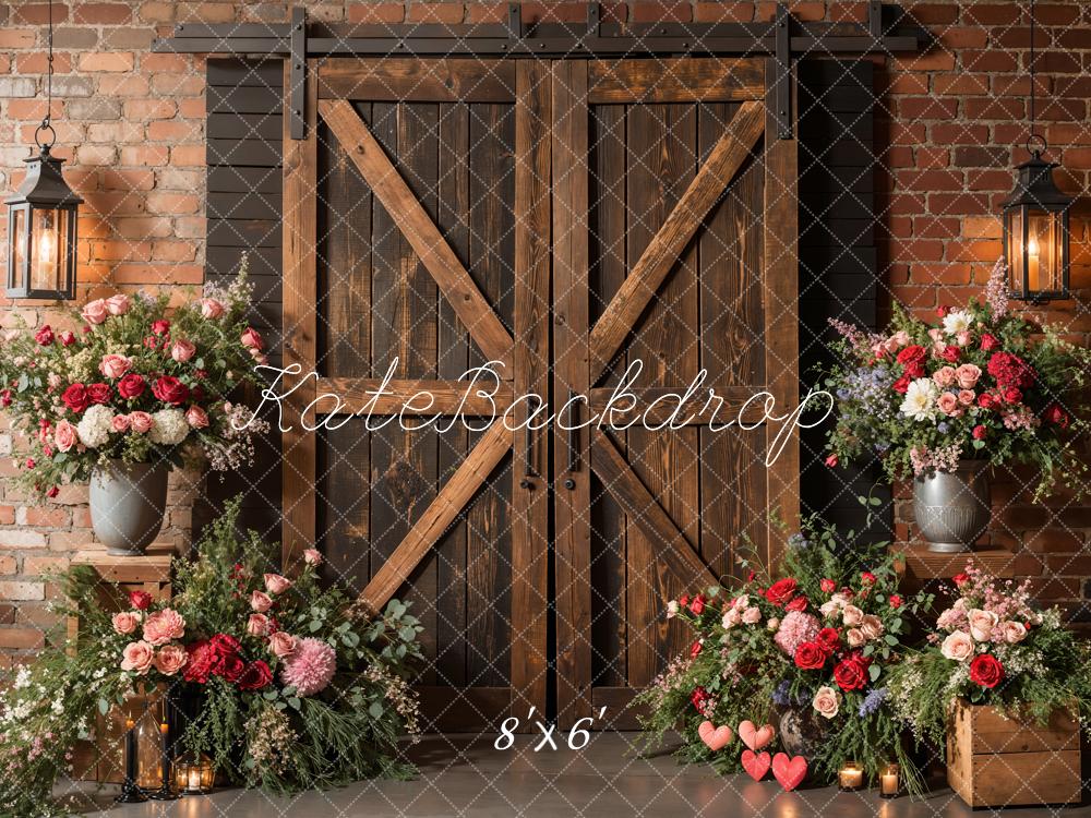 Kate Printemps Rustique Porte en bois Floral Toile de fond conçue par Emetselch - Kate Backdrop FR