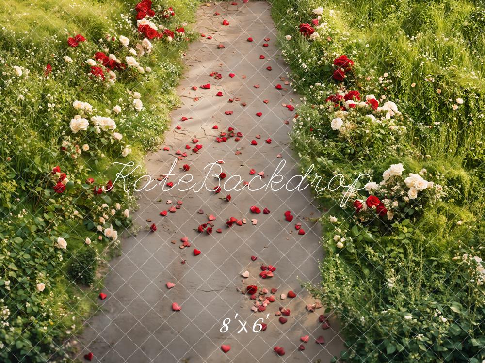 Kate Romantique Roses Jardin Chemin Sol Toile de fond conçue par Emetselch - Kate Backdrop FR