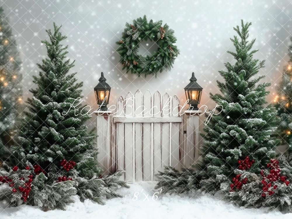 Kate Noël Scène d'hiver Neige Portail Toile de fond conçue par Patty Robert - Kate Backdrop FR