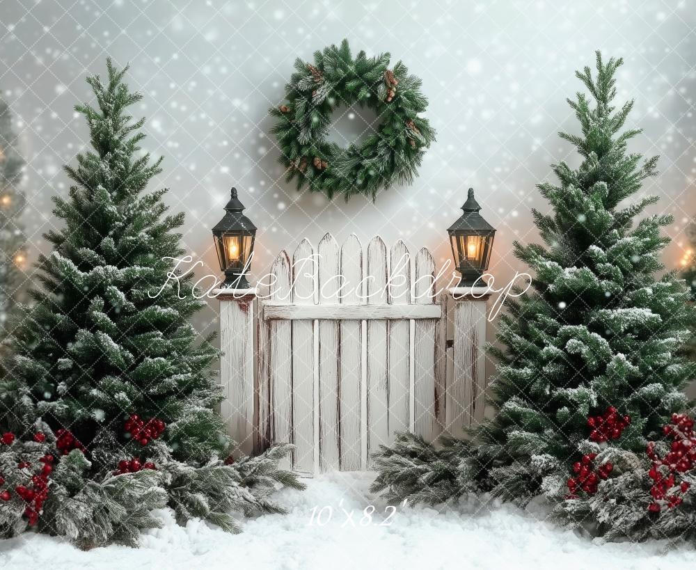 Kate Noël Scène d'hiver Neige Portail Toile de fond conçue par Patty Robert - Kate Backdrop FR