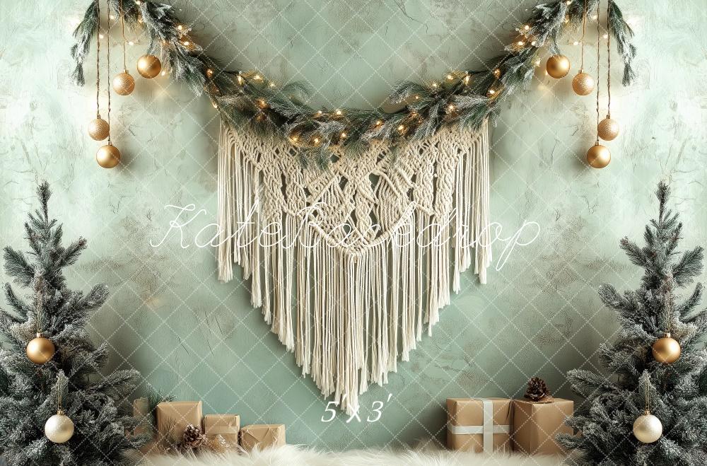 Kate Guirlande Macramé Bohème Noël Toile de fond conçue par Patty Robert - Kate Backdrop FR